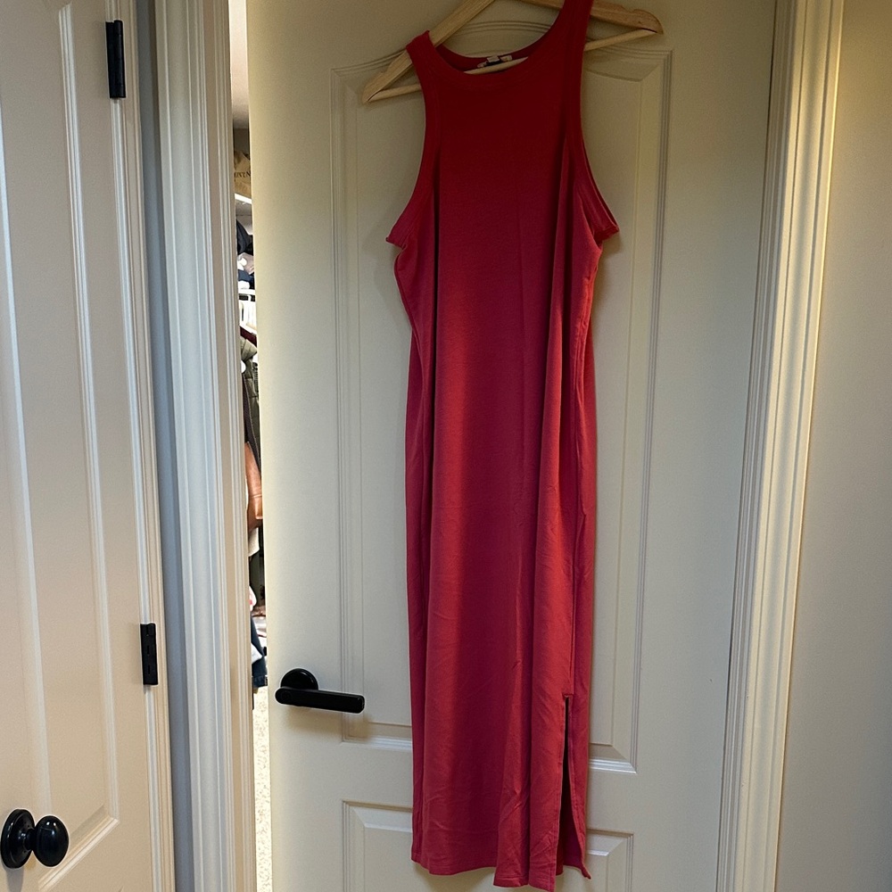 Hot pink Sleeveless Dress cotton